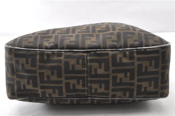 Authentic FENDI Vintage Zucca Shoulder Bag Purse Canvas Leather Brown 0282G