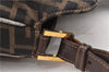 Authentic FENDI Vintage Zucca Shoulder Bag Purse Canvas Leather Brown 0282G
