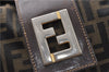 Authentic FENDI Vintage Zucca Shoulder Bag Purse Canvas Leather Brown 0282G