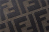 Authentic FENDI Vintage Zucca Shoulder Bag Purse Canvas Leather Brown 0282G