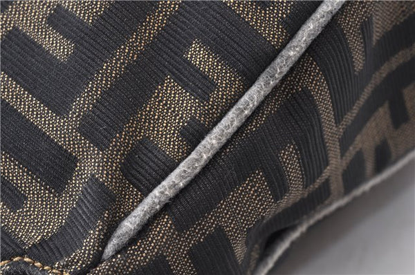 Authentic FENDI Vintage Zucca Shoulder Bag Purse Canvas Leather Brown 0282G
