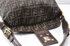 Authentic FENDI Vintage Zucca Shoulder Bag Purse Canvas Leather Brown 0282G