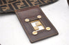 Authentic FENDI Vintage Zucca Shoulder Bag Purse Canvas Leather Brown 0282G