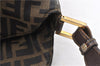 Authentic FENDI Vintage Zucca Shoulder Bag Purse Canvas Leather Brown 0282G