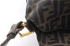 Authentic FENDI Vintage Zucca Shoulder Bag Purse Canvas Leather Brown 0282G