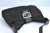 Authentic FENDI Mamma Baguette Shoulder Hand Bag Jersey Leather Black Junk 0283C