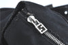 Authentic FENDI Mamma Baguette Shoulder Hand Bag Jersey Leather Black Junk 0283C