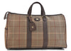 Authentic Burberrys Vintage Check Canvas Travel Boston Bag Khaki Brown 0283D