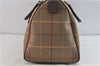 Authentic Burberrys Vintage Check Canvas Travel Boston Bag Khaki Brown 0283D