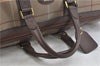 Authentic Burberrys Vintage Check Canvas Travel Boston Bag Khaki Brown 0283D