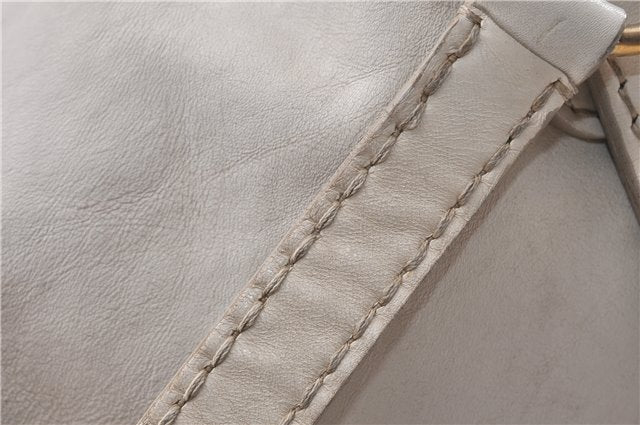 Authentic MIU MIU Vintage Leather Shoulder Tote Bag White 0284G