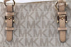 Authentic Michael Kors PVC Leather Shoulder Tote Bag Purse Ivory Beige 0285E