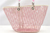 Authentic Christian Dior Trotter Hand Tote Bag Vinyl Leather Pink Clear 0285G