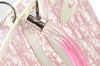 Authentic Christian Dior Trotter Hand Tote Bag Vinyl Leather Pink Clear 0285G