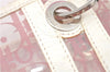Authentic Christian Dior Trotter Hand Tote Bag Vinyl Leather Pink Clear 0285G