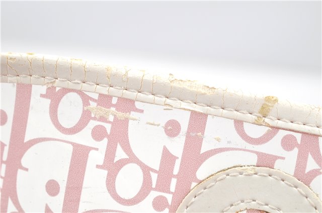 Authentic Christian Dior Trotter Hand Tote Bag Vinyl Leather Pink Clear 0285G