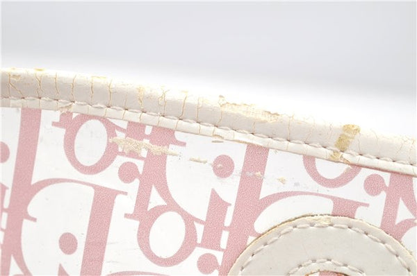 Authentic Christian Dior Trotter Hand Tote Bag Vinyl Leather Pink Clear 0285G