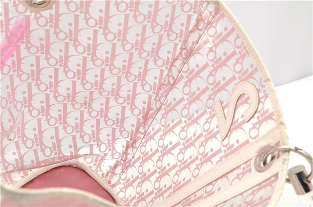 Authentic Christian Dior Trotter Hand Tote Bag Vinyl Leather Pink Clear 0285G