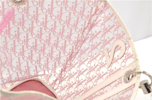 Authentic Christian Dior Trotter Hand Tote Bag Vinyl Leather Pink Clear 0285G