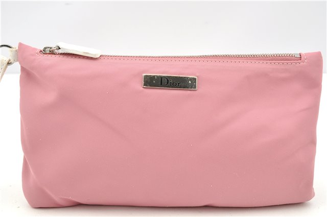 Authentic Christian Dior Trotter Hand Tote Bag Vinyl Leather Pink Clear 0285G