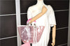 Authentic Christian Dior Trotter Hand Tote Bag Vinyl Leather Pink Clear 0285G