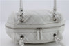 Authentic CHANEL Caviar Skin Matelasse CoCo Mark Shoulder Hand Bag White 0286D