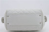 Authentic CHANEL Caviar Skin Matelasse CoCo Mark Shoulder Hand Bag White 0286D