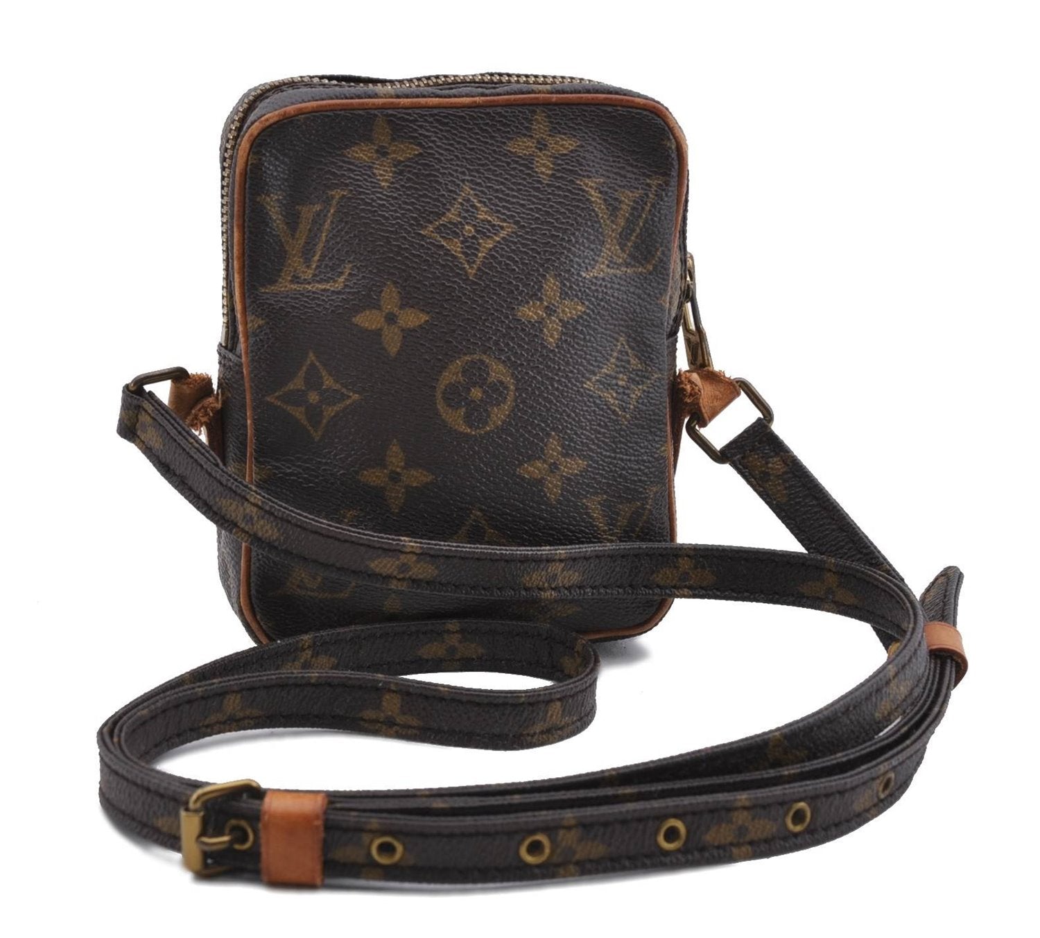 Auth Louis Vuitton Monogram Mini Poche Danube Shoulder Cross Bag M45268 LV 0287D