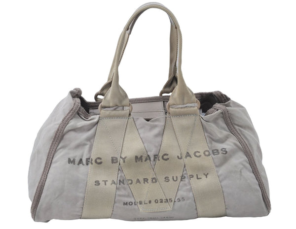 Authentic MARC JACOBS 2Way Shoulder Hand Bag Canvas Leather Gray 0287E