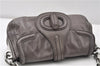 Authentic PRADA Leather Nappa Chain Shoulder Hand Bag Purse Gray Junk 0287G