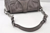 Authentic PRADA Leather Nappa Chain Shoulder Hand Bag Purse Gray Junk 0287G