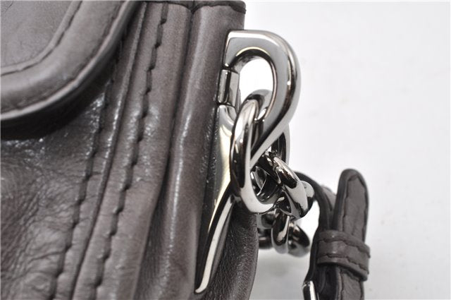 Authentic PRADA Leather Nappa Chain Shoulder Hand Bag Purse Gray Junk 0287G