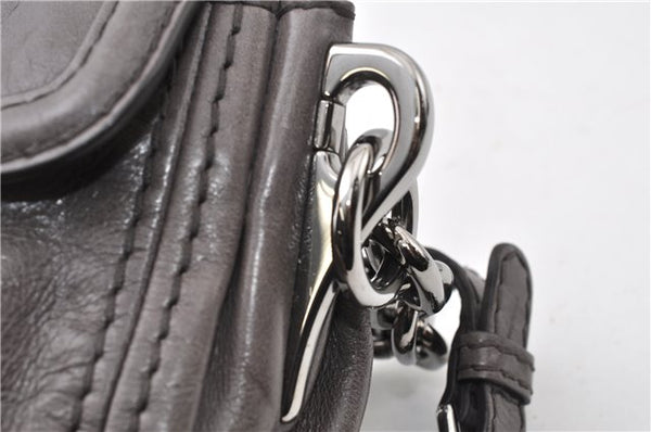 Authentic PRADA Leather Nappa Chain Shoulder Hand Bag Purse Gray Junk 0287G