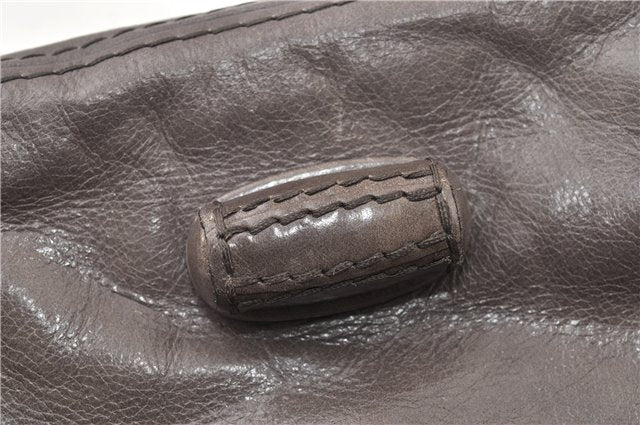 Authentic PRADA Leather Nappa Chain Shoulder Hand Bag Purse Gray Junk 0287G