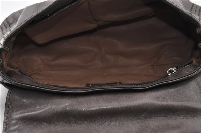 Authentic PRADA Leather Nappa Chain Shoulder Hand Bag Purse Gray Junk 0287G