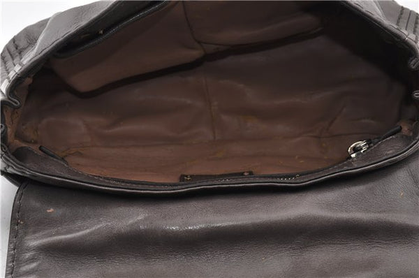 Authentic PRADA Leather Nappa Chain Shoulder Hand Bag Purse Gray Junk 0287G