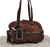 Authentic PRADA Vintage Leather Nappa Shoulder Hand Bag Purse Brown 0288G