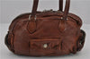 Authentic PRADA Vintage Leather Nappa Shoulder Hand Bag Purse Brown 0288G