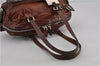Authentic PRADA Vintage Leather Nappa Shoulder Hand Bag Purse Brown 0288G