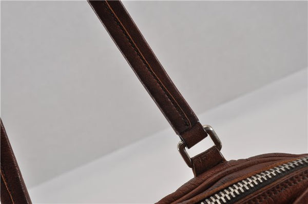 Authentic PRADA Vintage Leather Nappa Shoulder Hand Bag Purse Brown 0288G
