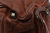 Authentic PRADA Vintage Leather Nappa Shoulder Hand Bag Purse Brown 0288G