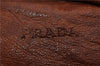 Authentic PRADA Vintage Leather Nappa Shoulder Hand Bag Purse Brown 0288G