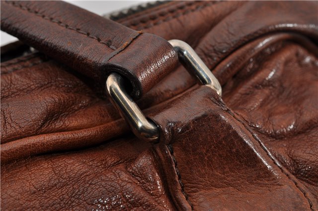 Authentic PRADA Vintage Leather Nappa Shoulder Hand Bag Purse Brown 0288G