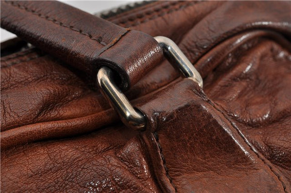 Authentic PRADA Vintage Leather Nappa Shoulder Hand Bag Purse Brown 0288G