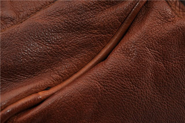Authentic PRADA Vintage Leather Nappa Shoulder Hand Bag Purse Brown 0288G