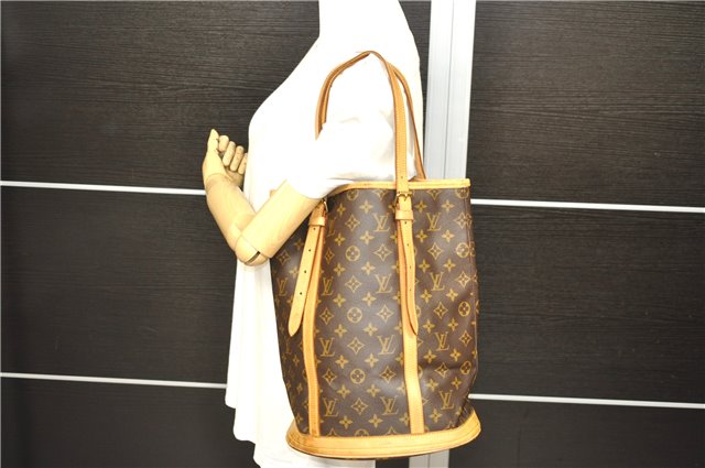 Authentic Louis Vuitton Monogram Bucket GM Shoulder Bag M42236 LV 0289D