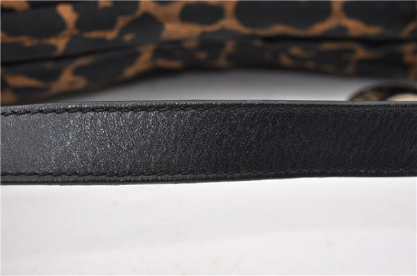 Authentic FENDI Chef Bag Shoulder Hand Bag Leopard Canvas Leather Brown 0290G