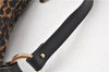 Authentic FENDI Chef Bag Shoulder Hand Bag Leopard Canvas Leather Brown 0290G