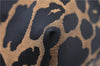 Authentic FENDI Chef Bag Shoulder Hand Bag Leopard Canvas Leather Brown 0290G