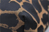 Authentic FENDI Chef Bag Shoulder Hand Bag Leopard Canvas Leather Brown 0290G